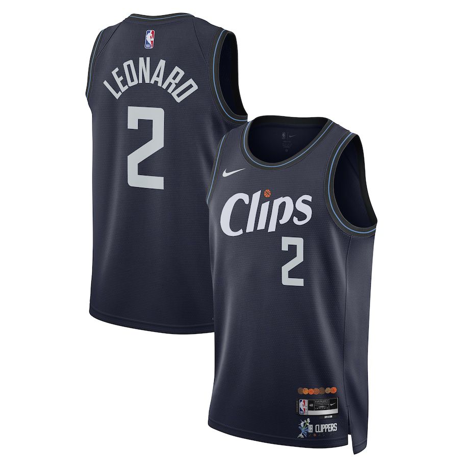 Men LA Clippers 2 Kawhi Leonard Nike Navy City Edition 2023-24 Swingman NBA Jersey